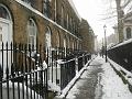 Snow, alleyway beside St Alfege church, Greenwich P1070345